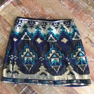 Sequin fitted mini skirt